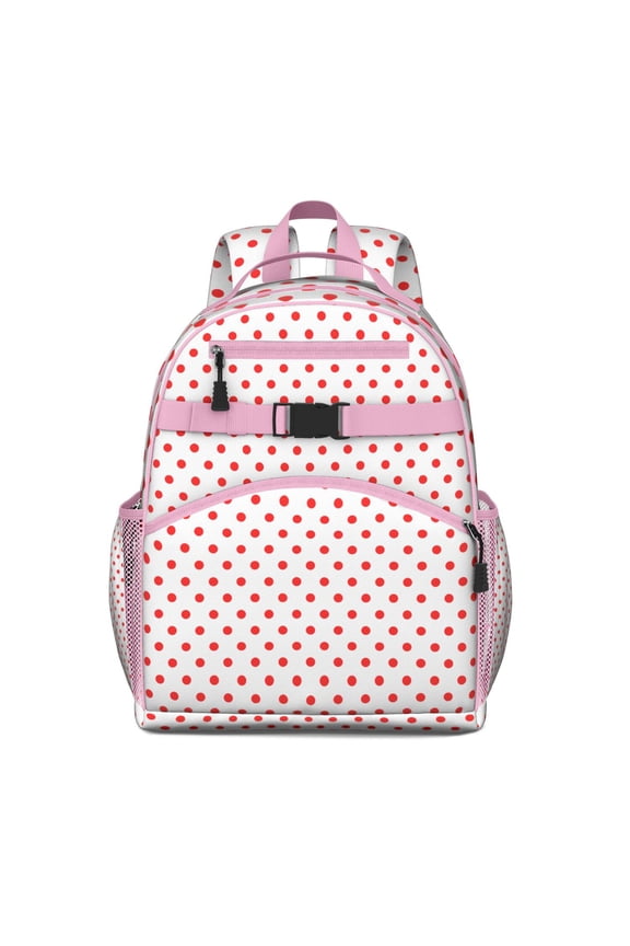 Dot Pattern Backpack for Studentss Polka Dot Student Bookbag Colorful Minimalist Retro Dots Design Lightweight Durable Chest Strap for School Travel Use