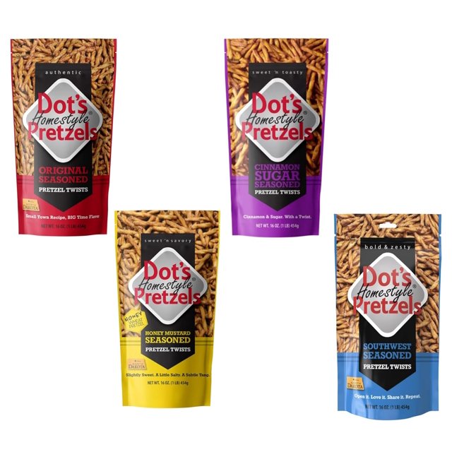 Dot Pretzel Variety Pack Pack of 4 One of Each Flavor Original