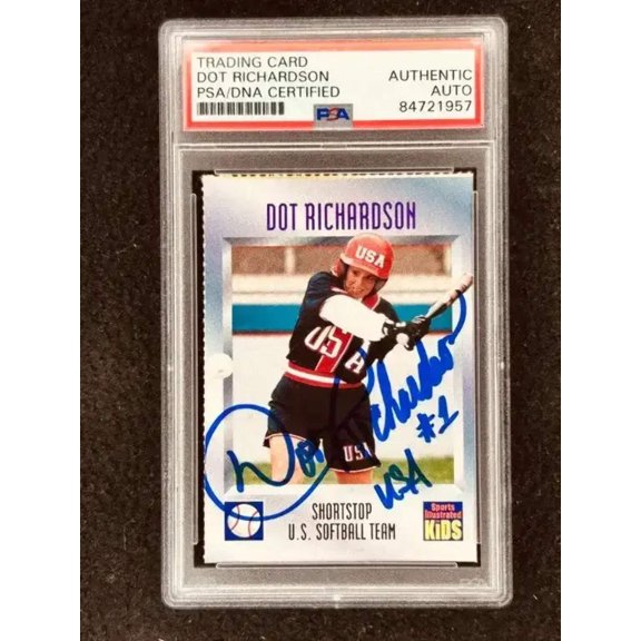 Dot Richardson autographed 1996 Sports Illustrated for Kids softball Rookie Card PSA/DNA slabbed