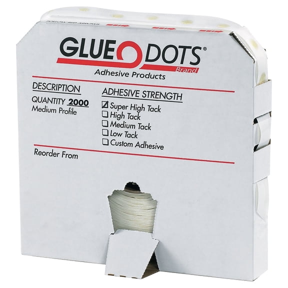 Dot Shot Glue Dots Pro Glue Dots Medium Profile 1/2" Clear 2000/Roll GD115