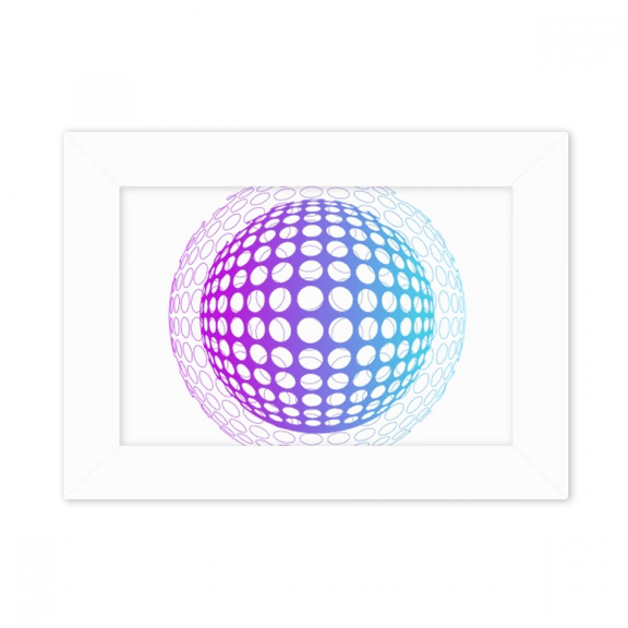 Dot Sphere Surrounded Closely Photo Mount Frame Picture Art Painting Desktop 5x7 inch