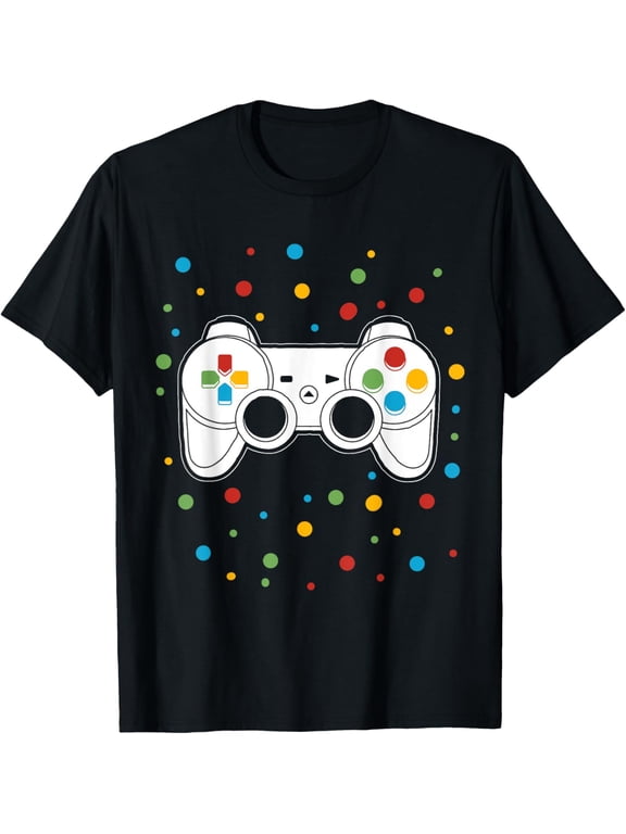 Dot Video Game Gamer Colorful Polka Dot Boy Kid Teen Youth T-Shirt