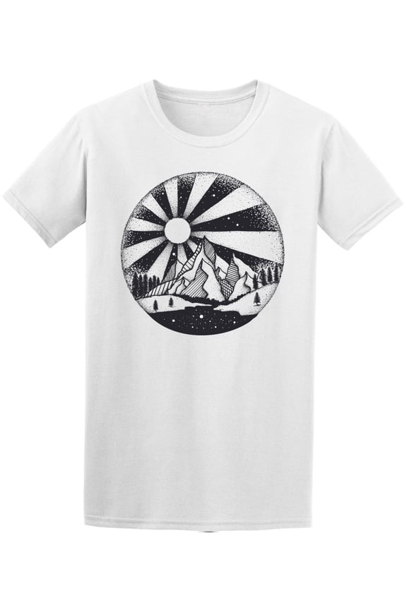 Dot Work Of Rising Sun T-Shirt Men -Image by Shutterstock, Male Small