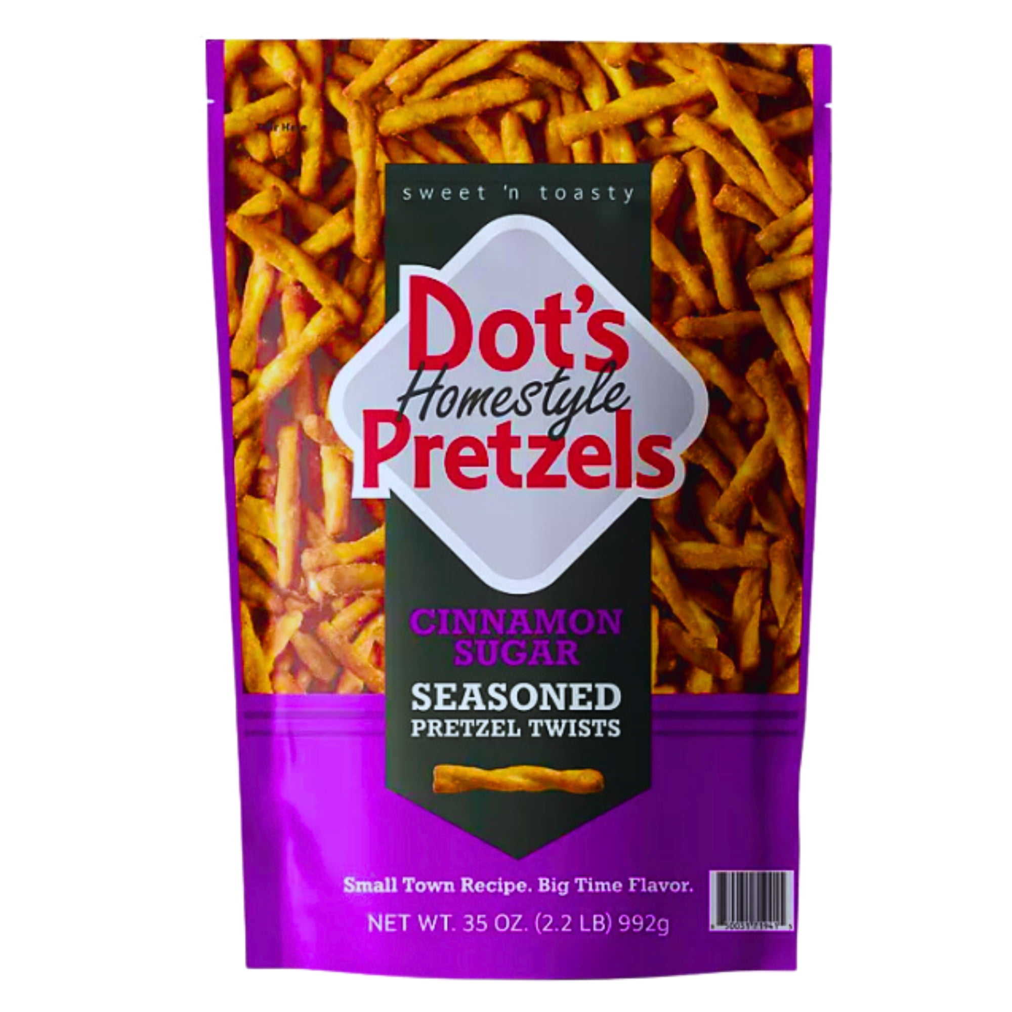 Dot's Cinnamon Sugar Seasoned Pretzels, 35oz Resealable Large Size
