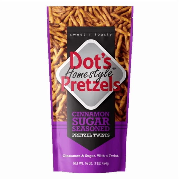 Dot's Homestyle Cinnamon Sugar Seasoned Pretzel Twists, 16 oz (Pack of 6)