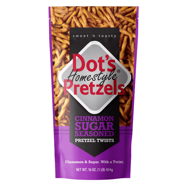 Dot's Homestyle Cinnamon Sugar Seasoned Pretzel Twists, 16 oz (Pack of