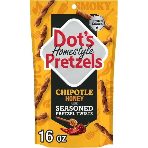 Dot's Homestyle Pretzels Chipotle Honey Flavored Seasoned Pretzel Twists, Bag 16 Oz