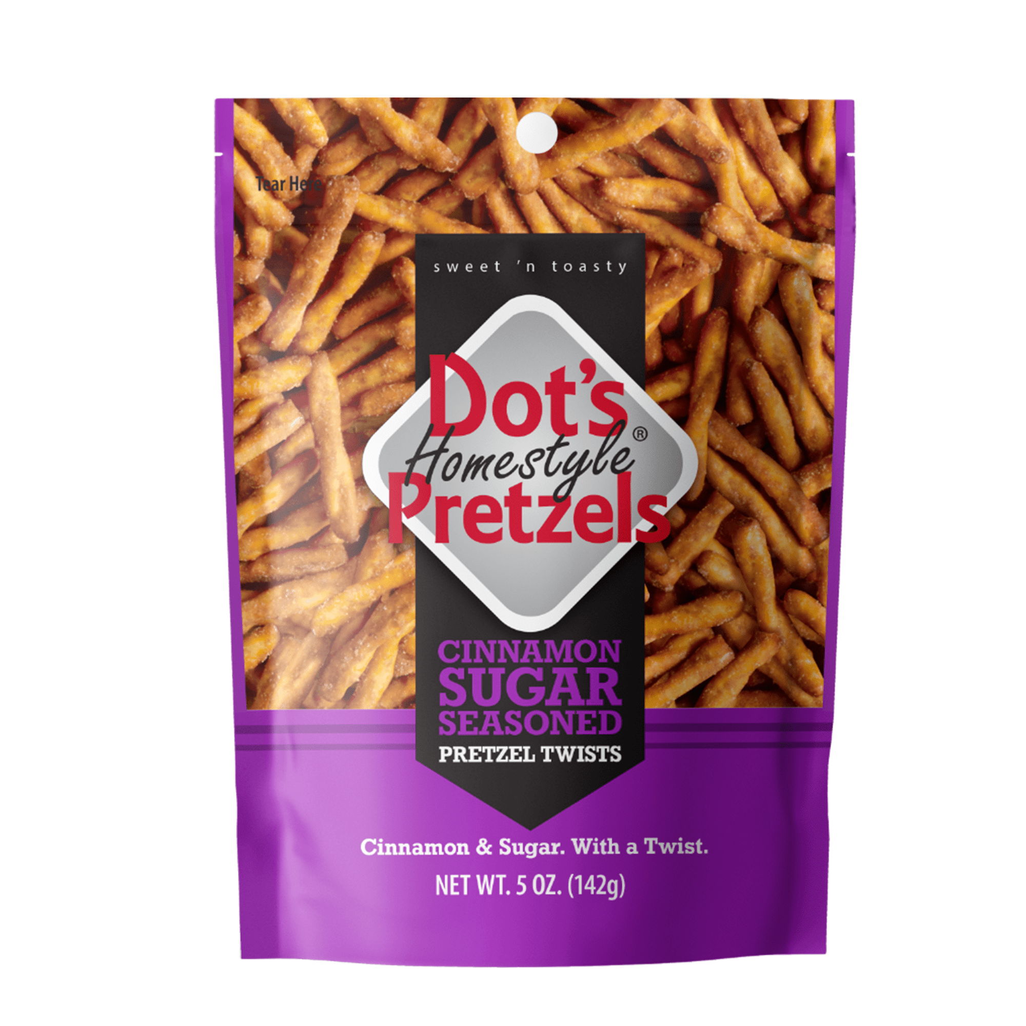 Dot's Homestyle Pretzels Cinnamon Sugar Seasoned Pretzel Twists, 5 oz