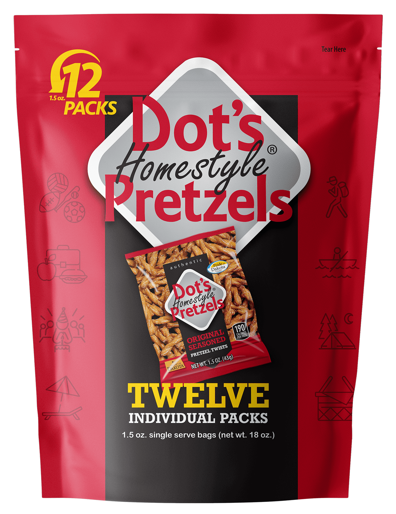 Dot's Pretzels Original Seasoned Pretzel Twists, 1.5 oz, 12 Count