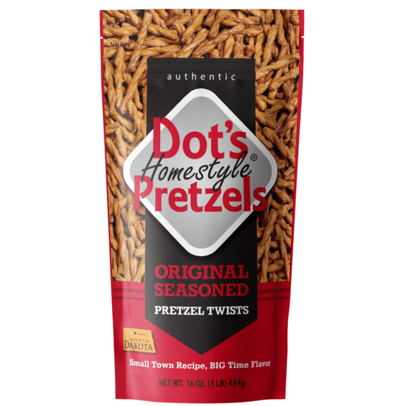 Dot's Homestyle Pretzels, Original Seasoned Pretzel Twists, 16 oz Family Size Bag (Pack of 4)