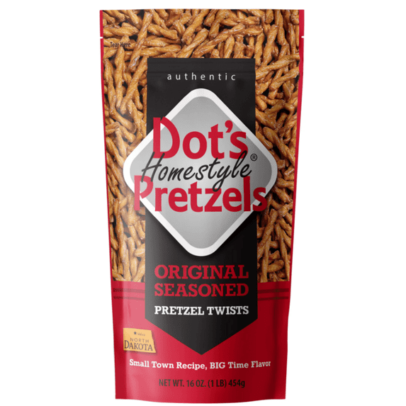 Dot's Homestyle Pretzels, Original Seasoned Pretzel Twists, 16 oz Family Size Bag (Pack of 6)