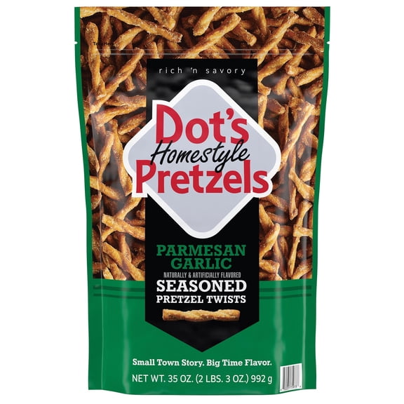 Dots Homestyle Pretzels Parmesan Garlic Seasoned Pretzel Twists, 35 Ounce