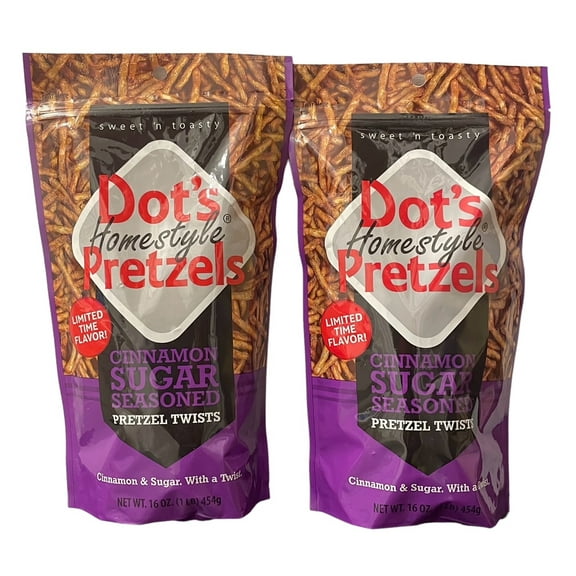 Dot’s Pretzels Cinnamon Sugar Limited Edition Flavor 16 oz 2 Pack