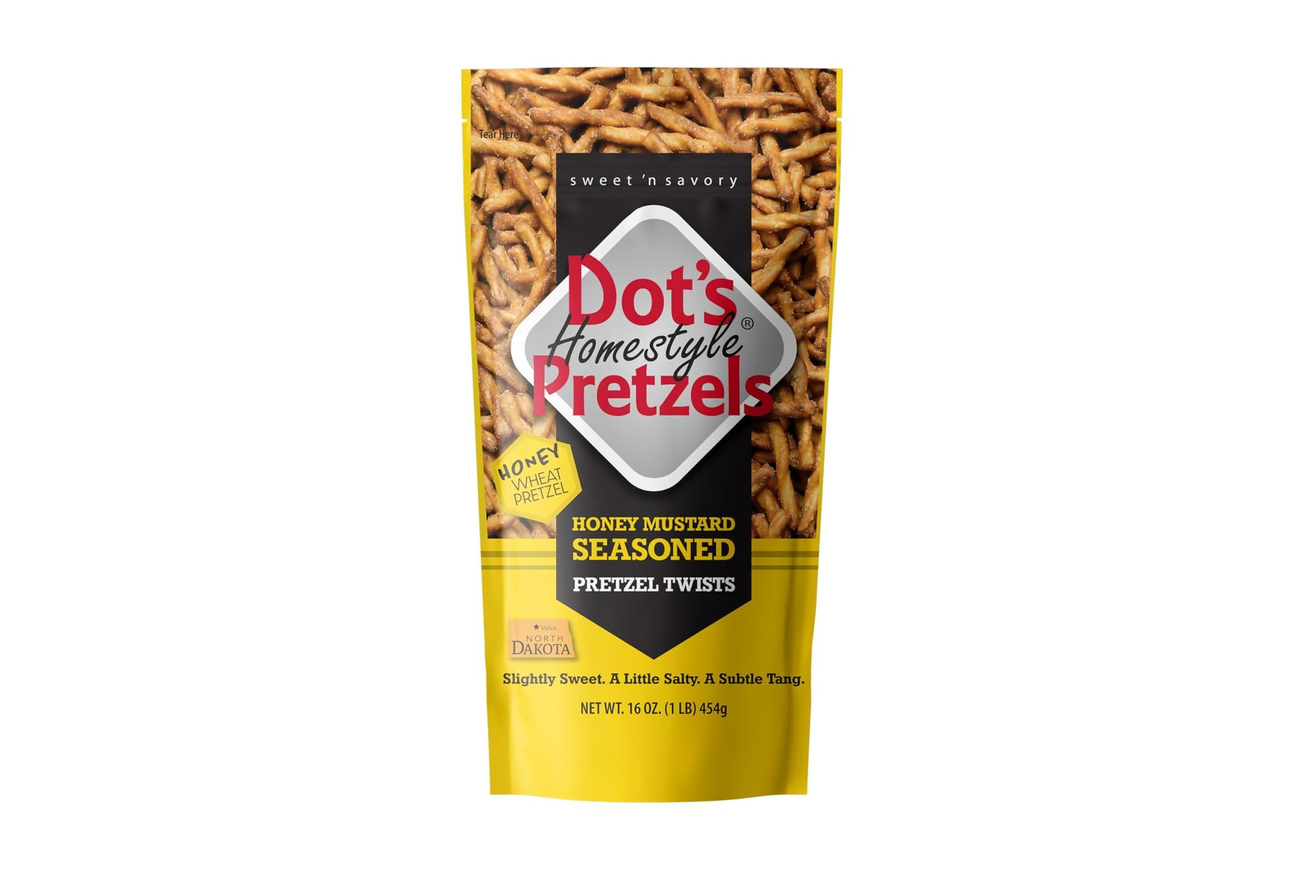Dot's Pretzels Honey Mustard Seasoned Pretzel Twists, Healthy Kids Snacks, 16oz Grocery Sized Bag YU4