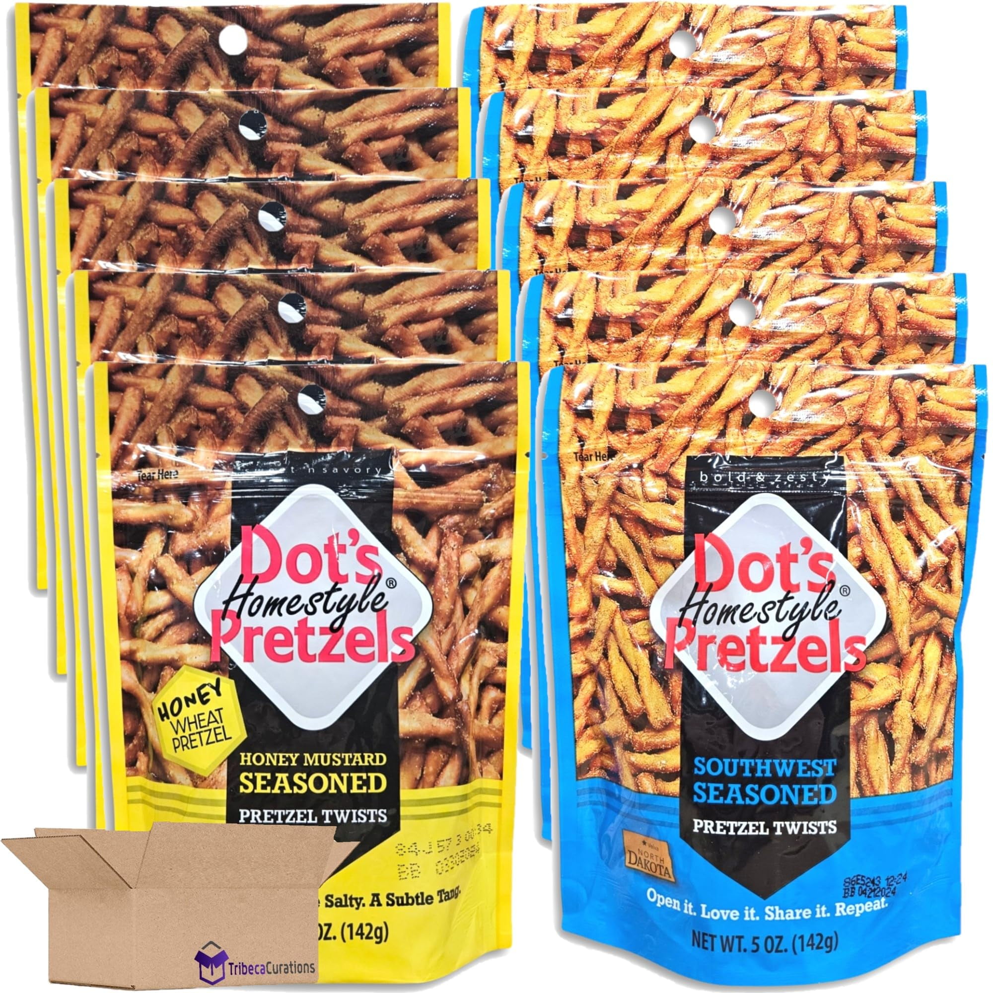 Dot's Pretzels Honey Mustard & Southwest Seasoned Pretzel Twists Combo