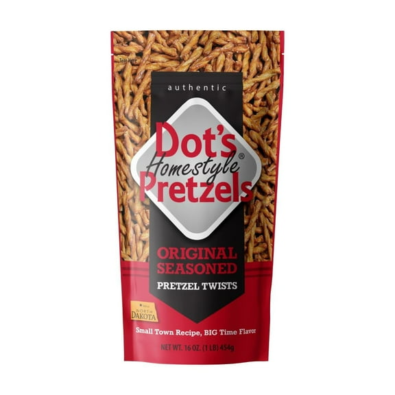 Dot's Pretzels Original Seasoned STF9&nbsp;Pretzel Twists, Healthy Kids Snacks, 16oz Grocery Sized Bag