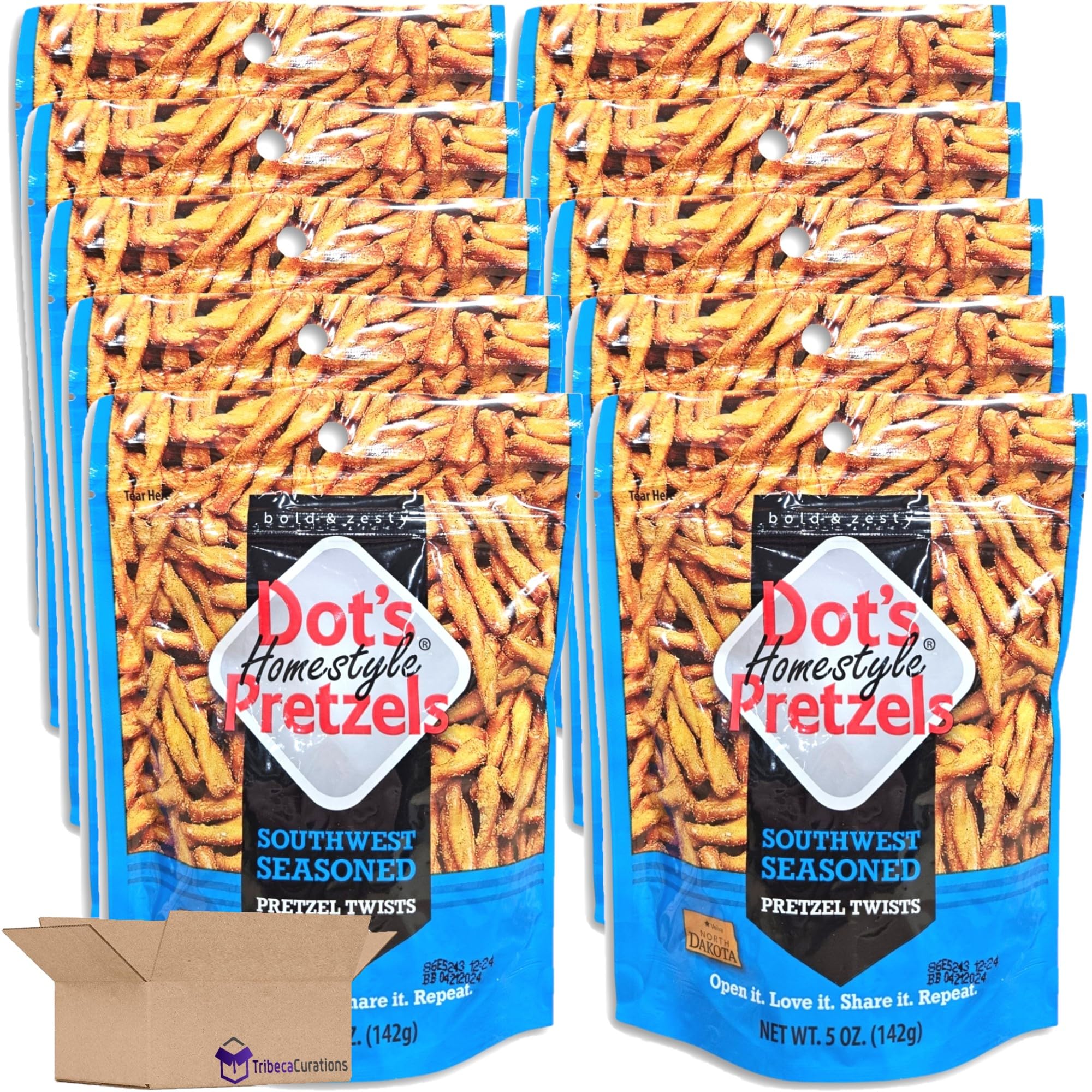 Dot's Pretzels Southwest Seasoned Pretzel Twists Value Pack 5 Ounce ...