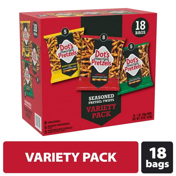 Dot's Pretzels Snack Variety Pack, 18 Count