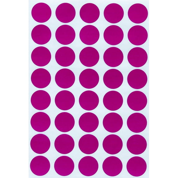 Dot sticker colored labels, Round stickers purple 19mm - 1000 pack by Royal Green