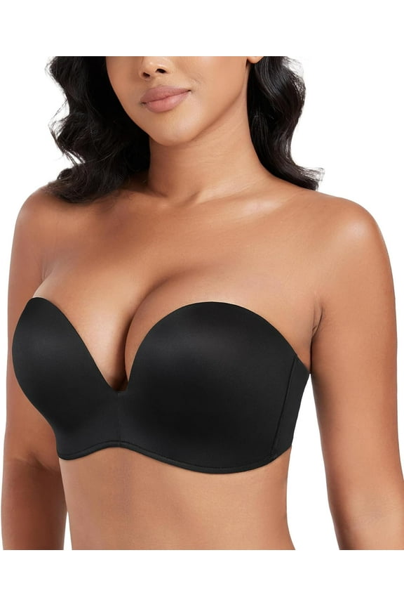 DotVol Women Hand Shape Custom Lift Invisible Wirefree Anti-Slip Strapless Push Up Bra