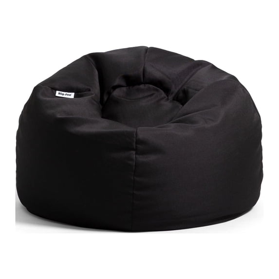 Big Joe Dot Bean Bag Chair, Peat Black Gabardine, Smooth Polyester Blend, 2 feet