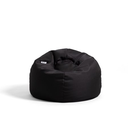 Big Joe Dot Bean Bag Chair, Peat Black Gabardine, Smooth Polyester Blend, 2 feet