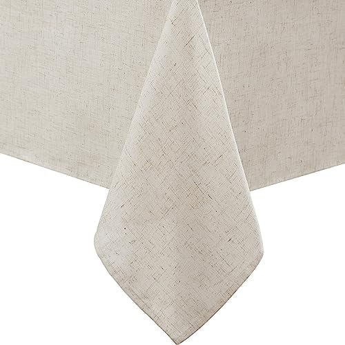 Dothan Luxury Linen Blend Tablecloth for Formal Dining, Holiday, Wedding or Party, 60" x 84", Taupe