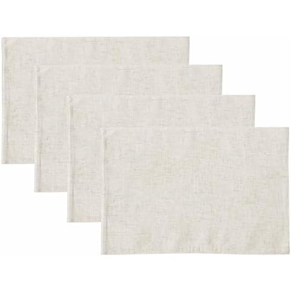 Dothan Luxury Linen Blend Tablecloth for Formal Dining, Holiday, Wedding or Party, Set of 4 Placemats, Taupe