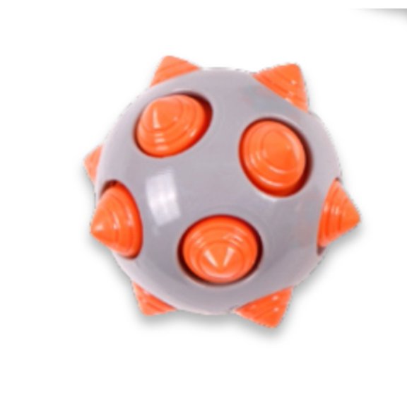 Dots Ball Dog Toy, Grey Orange, 3.9"