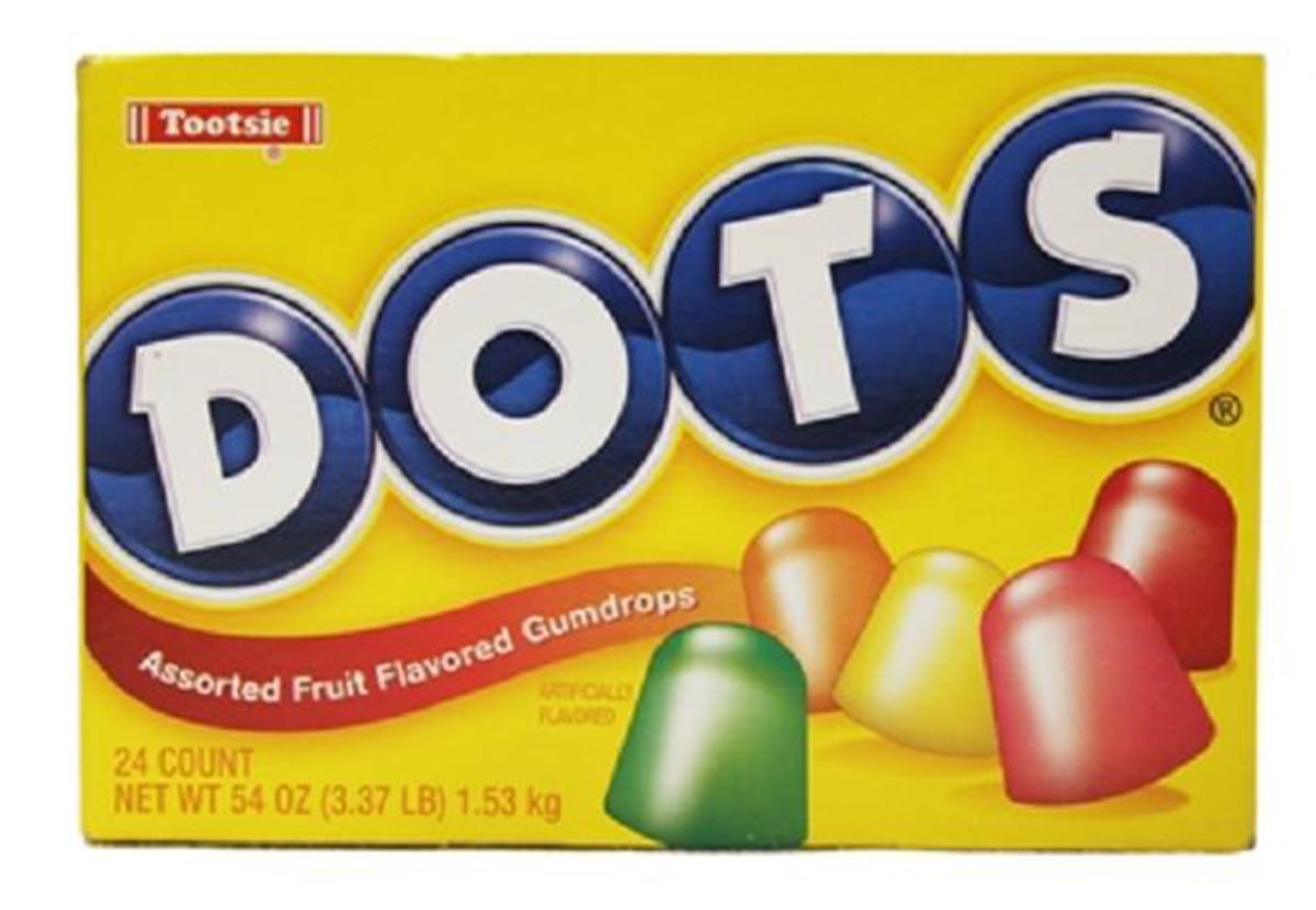Dots, Fruit Gum Drops, Count 24 (2.25) Sugar Candy / Grab Varieties