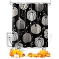 thumbnail image 1 of Dots Pumpkin Shower Curtain Set ，Waterproof Fabric Shower Curtains Gray Pumpkin Black Leaf Thanksgiving Shower Curtains for Bathroom,Bathroom Decor 36"x72", 1 of 7