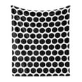thumbnail image 1 of Dots Soft Flannel Fleece Throw Blanket, Brush Stroke Paint Hipster Theme Dots as Grungy Round Shapes Background Theme, Cozy Plush for Indoor and Outdoor Use, 60" x 80", Black and White, by Ambesonne, 1 of 6