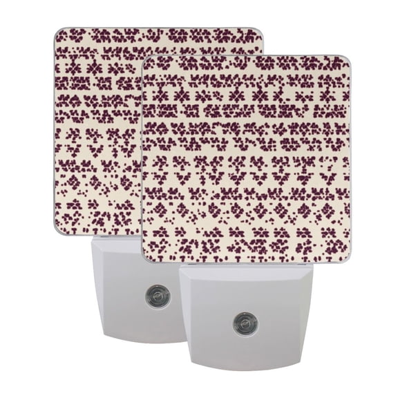 Dots To Form Shape Prints LED Night Light with Smart Sensor Plug Into Wall Dusk to Dawn 2 packs