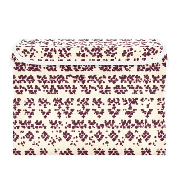 Dots To Form Shape Prints Large Storage Bins with Linen Collapsible Lid Storage Box 16.7 x 12.6 x 11.8in