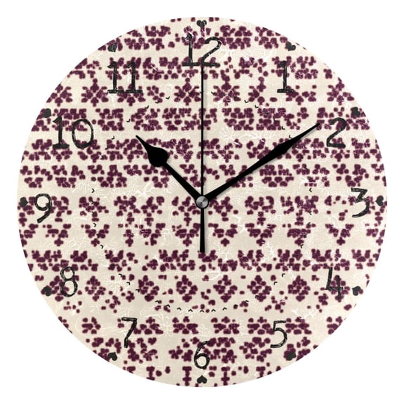 Dots To Form Shape Prints Round Wall Clock Silent Battery Operated Home Decor for Living Room Bedroom