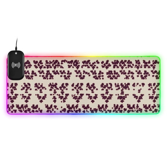 Dots To Form Shape Prints Wireless Charging RGB Gaming Mouse Pad Large Keyboard Mat Rubber Base 13 Light Modes