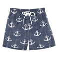 thumbnail image 1 of Dotted Anchors Pattern Swim Trunks Quick Dry Beach Pool Board Shorts Lightweight Stylish Print Sizes 2T to XL, 1 of 8