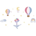 thumbnail image 1 of Dotted Balloons Decoration Art Multicolored Hot Air Balloons Moon Stars Humpback Whale & Rainbows Design Vinyl Home Living Room Wall Decal - 22" x 36" Kids Bedroom Nursery Art Wall Decor Sticker, 1 of 5