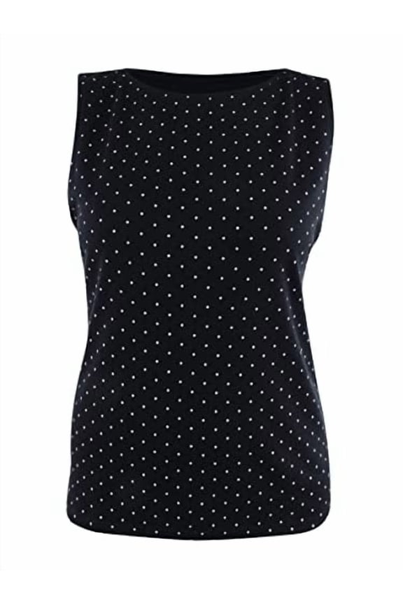 Dotted Boat-Neck Shell Deep Black M