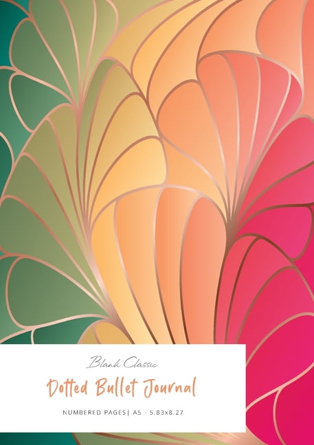 BLANK CLASSIC Dotted Bullet Journal: Medium A5 - 5.83X8.27 (Stained Glass Bouquet), (Paperback)