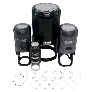 Dotted Circle Outline Self-Inking Rubber Stamp Ink Stamper - Black Ink - Mini 1/2 Inch