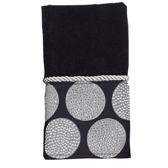 Dotted Circles Embroidered Fingertip Towel - White