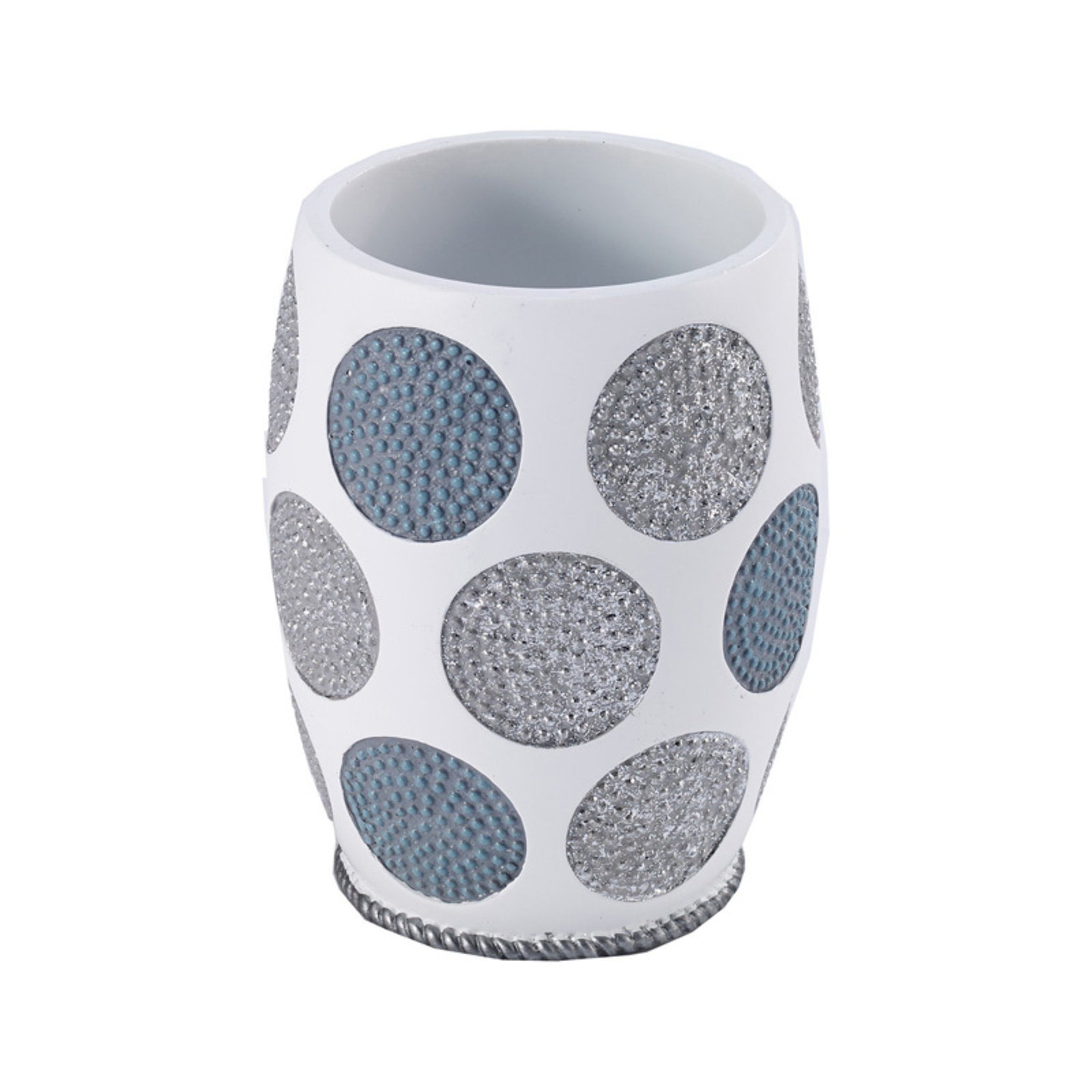 White and Blue Resin Dotted Circles Tumbler
