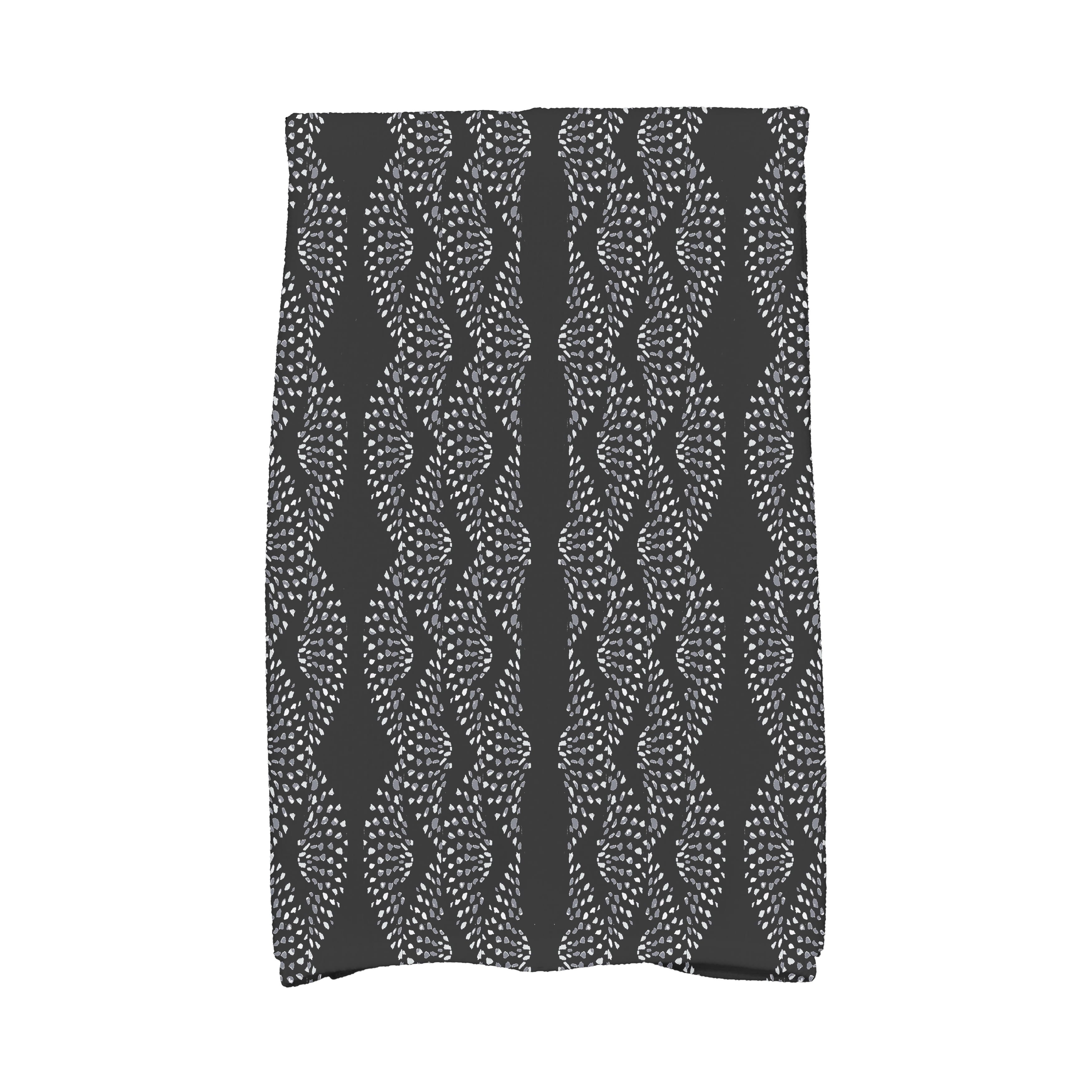 Dotted Décor 16 x 25 Inch Black Stripe Print Kitchen Towel