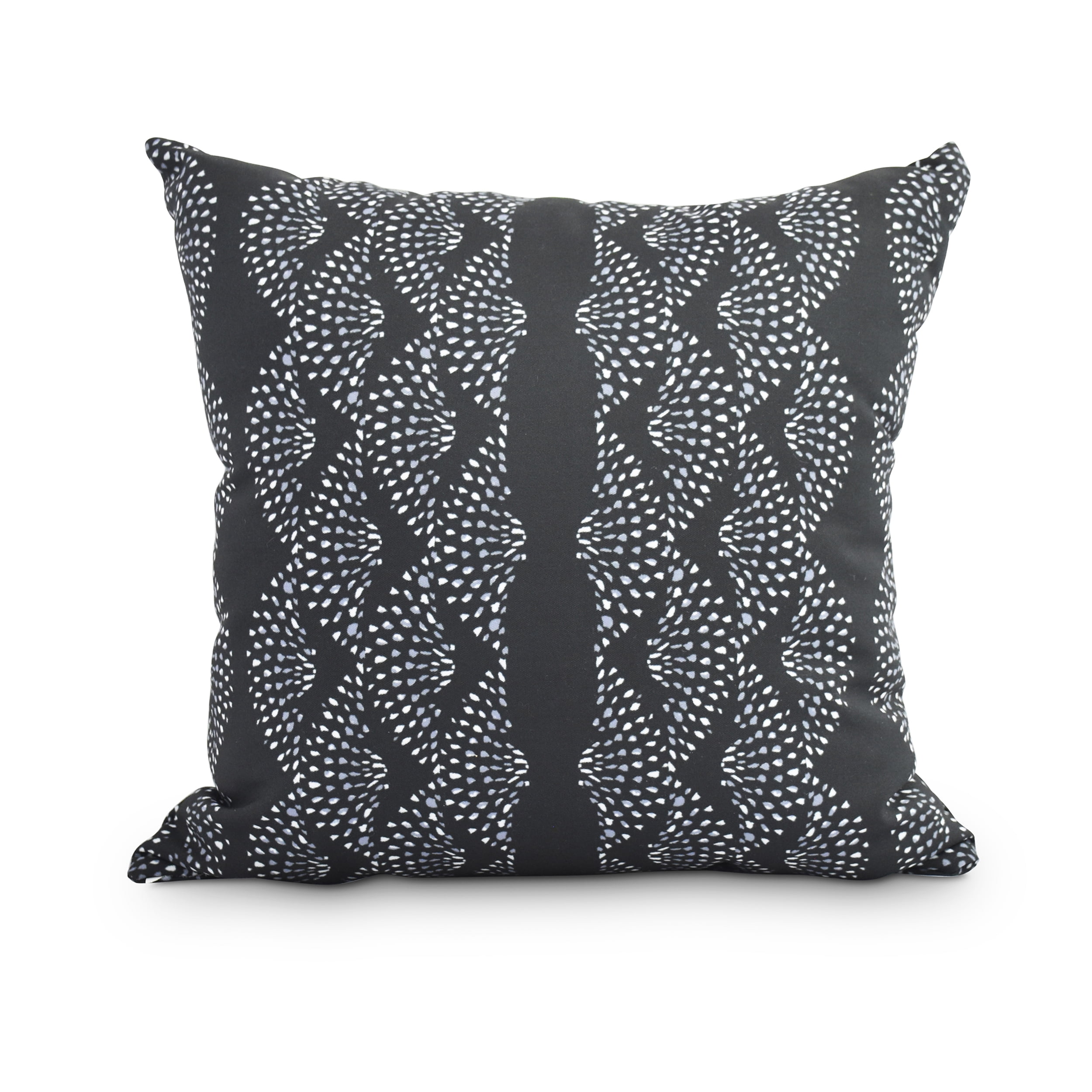 Dotted Décor 18 Inch Black Stripe Print Decorative Throw Pillow