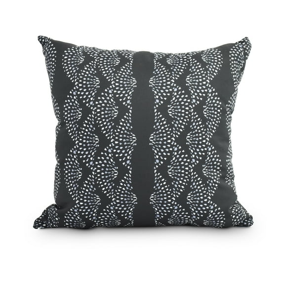 Dotted Décor 20 Inch Black Stripe Print Decorative Throw Pillow