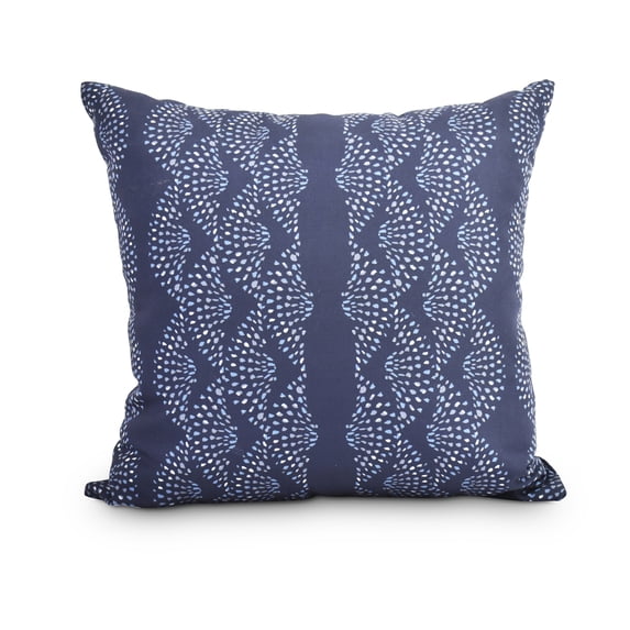 Dotted Décor 20 Inch Blue Stripe Print Decorative Throw Pillow