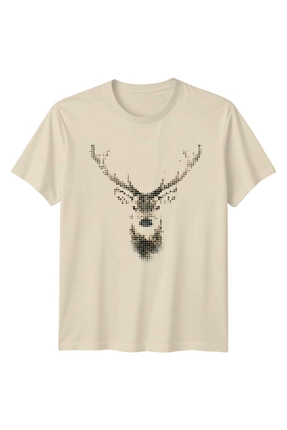 Dotted Deer Head Animal Mens T-Shirt Womens Tee Graphic Unisex Top All Size S-5XL
