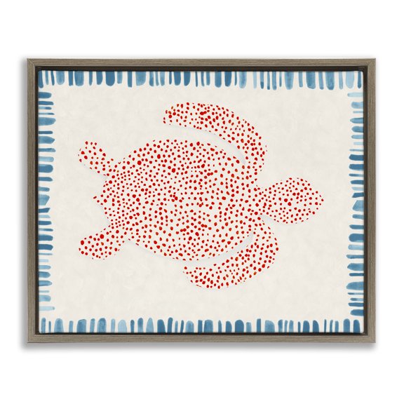 Stupell Industries Dotted Depths Turtle Brown Framed Floater Canvas Wall Art, design by Hannah Dawson, 25 x 31