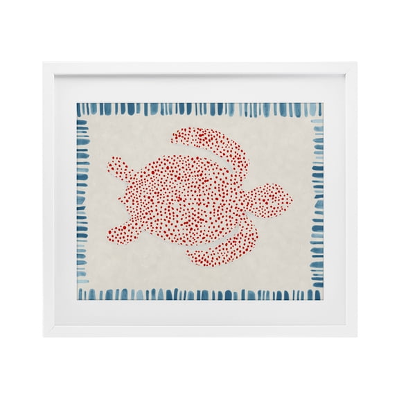 Stupell Industries Dotted Depths Turtle White Framed Print Under Glass, design by Hannah Dawson, 13 x 16